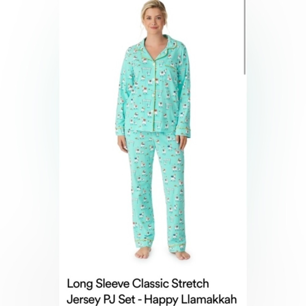 NEW Bedhead Long Sleeve Classic Stretch Jersey PJ Set - Happy Llamakkah XL
